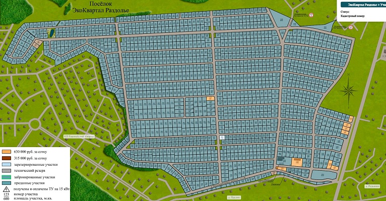 План и цены КП ЭкоКвартал Раздолье